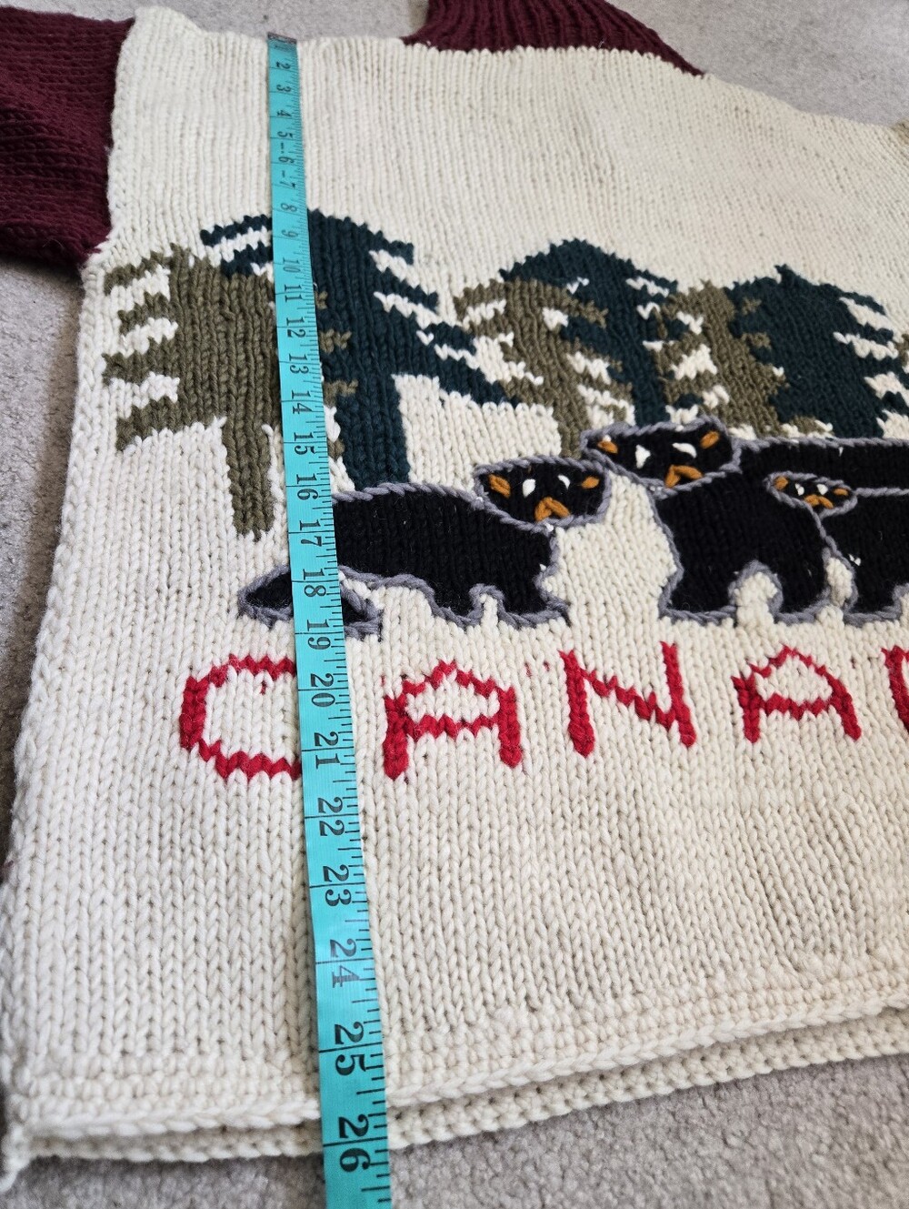 Amos & Andes Vintage Canada Chunky Wool Knit Pullover Sweater - Size L - Picture 8 of 10